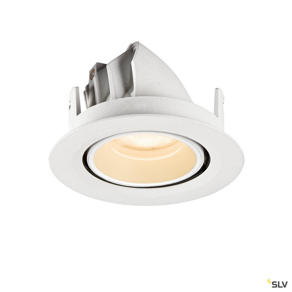 SLV 1010042 NUMINOS® GIMBLE XS, Deckeneinbauleuchte, 2700 K, 55°, IP20, rund, weiß
