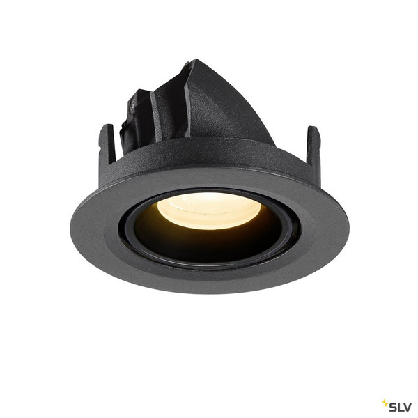 SLV 1010044 NUMINOS® GIMBLE XS, Deckeneinbauleuchte, 3000 K, 20°, IP20, rund, schwarz