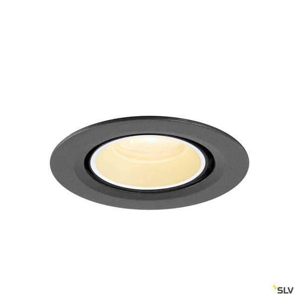 SLV 1010045 NUMINOS® GIMBLE XS, Deckeneinbauleuchte, 3000 K, 20°, IP20, rund, schwarz / weiß