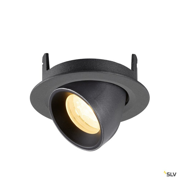 SLV 1010047 NUMINOS® GIMBLE XS, Deckeneinbauleuchte, 3000 K, 40°, IP20, rund, schwarz