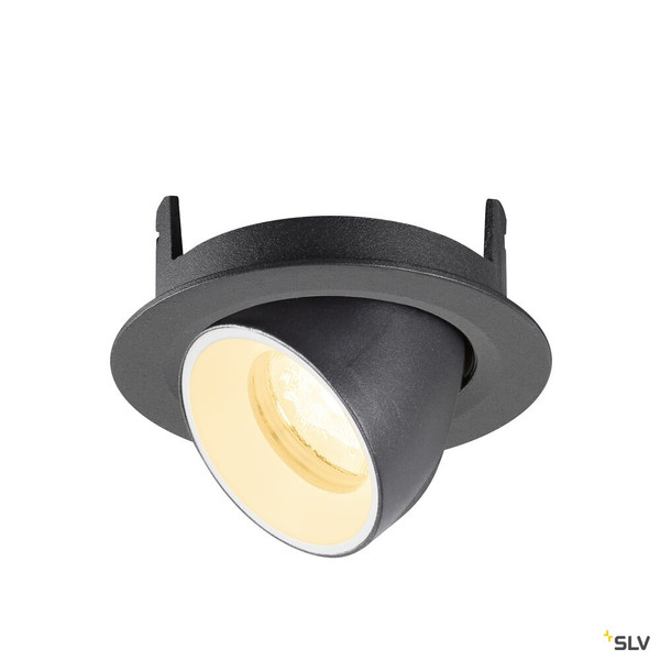 SLV 1010048 NUMINOS® GIMBLE XS, Deckeneinbauleuchte, 3000 K, 40°, IP20, rund, schwarz / weiß