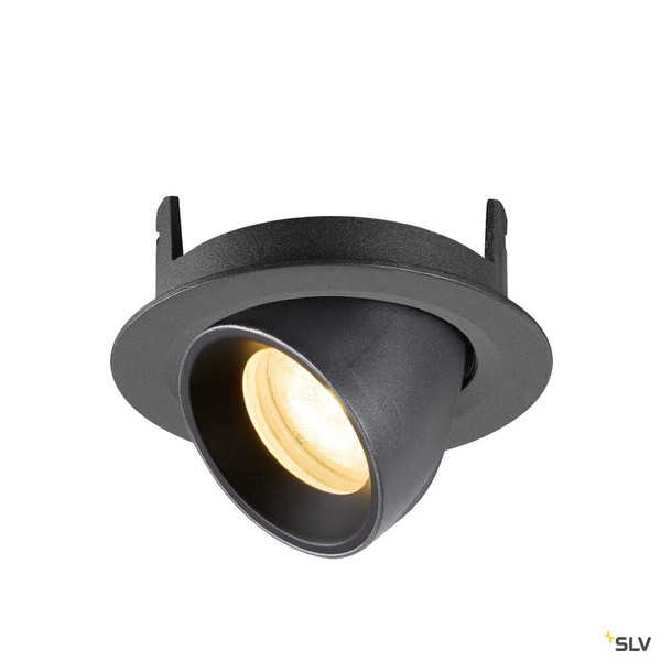 SLV 1010050 NUMINOS® GIMBLE XS, Deckeneinbauleuchte, 3000 K, 55°, IP20, rund, schwarz