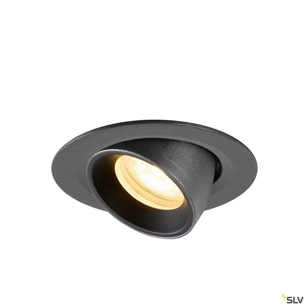 SLV 1010050 NUMINOS® GIMBLE XS, Deckeneinbauleuchte, 3000 K, 55°, IP20, rund, schwarz