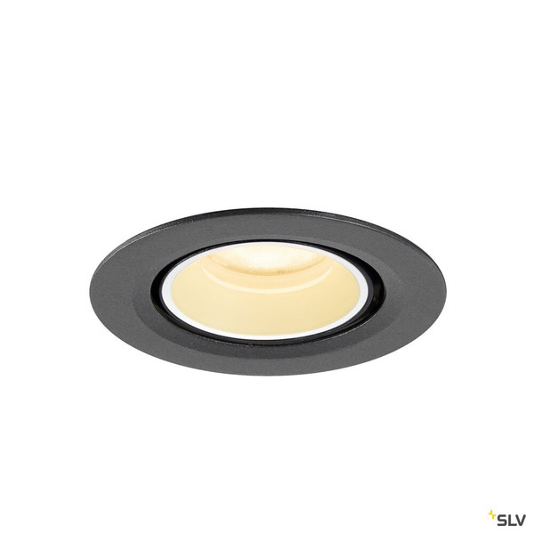 SLV 1010051 NUMINOS® GIMBLE XS, Deckeneinbauleuchte, 3000 K, 55°, IP20, rund, schwarz / weiß