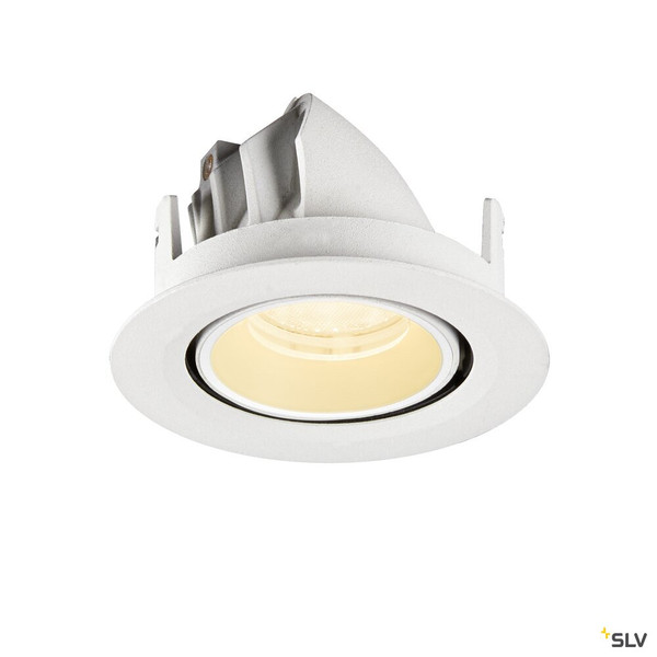 SLV 1010057 NUMINOS® GIMBLE XS, Deckeneinbauleuchte, 3000 K, 40°, IP20, rund, weiß