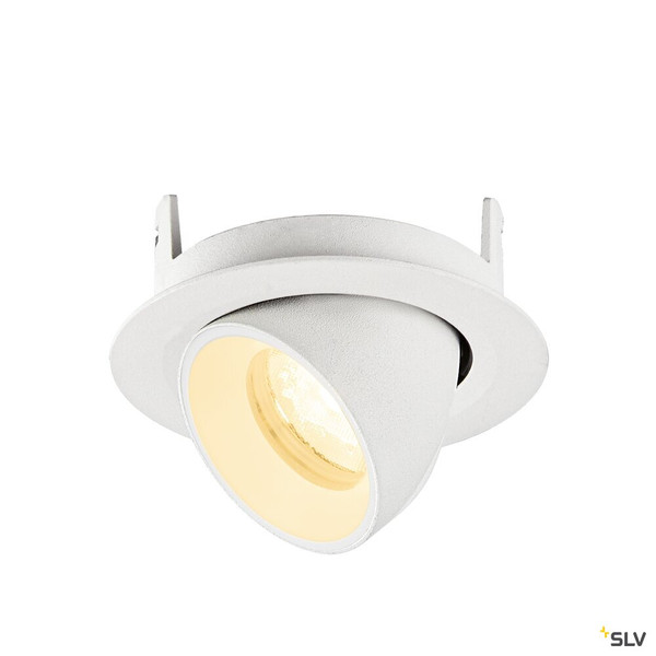 SLV 1010057 NUMINOS® GIMBLE XS, Deckeneinbauleuchte, 3000 K, 40°, IP20, rund, weiß