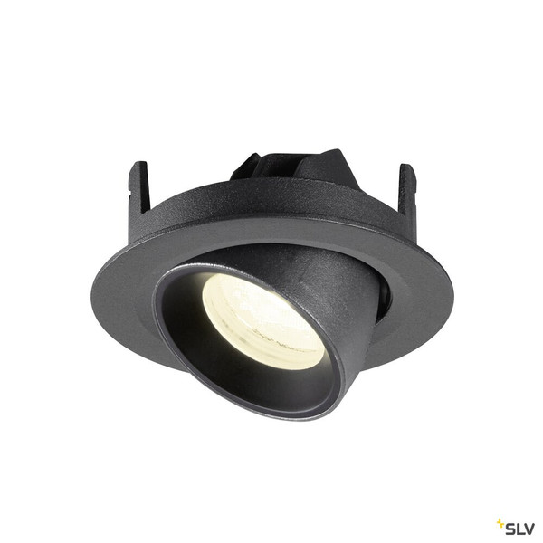 SLV 1010065 NUMINOS® GIMBLE XS, Deckeneinbauleuchte, 4000 K, 40°, IP20, rund, schwarz