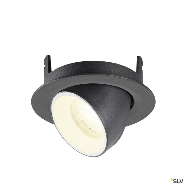 SLV 1010066 NUMINOS® GIMBLE XS, Deckeneinbauleuchte, 4000 K, 40°, IP20, rund, schwarz / weiß