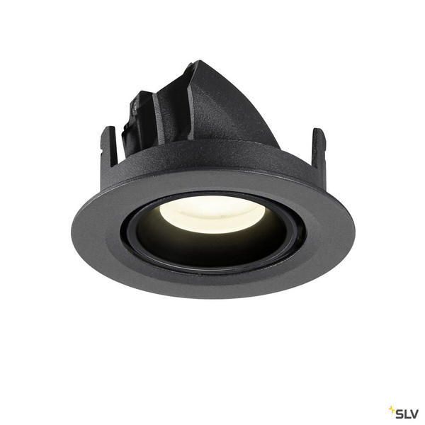 SLV 1010068 NUMINOS® GIMBLE XS, Deckeneinbauleuchte, 4000 K, 55°, IP20, rund, schwarz