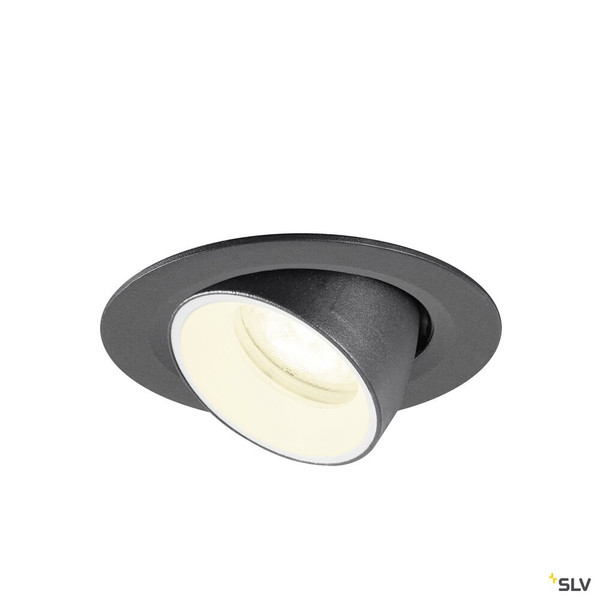 SLV 1010069 NUMINOS® GIMBLE XS, Deckeneinbauleuchte, 4000 K, 55°, IP20, rund, schwarz / weiß