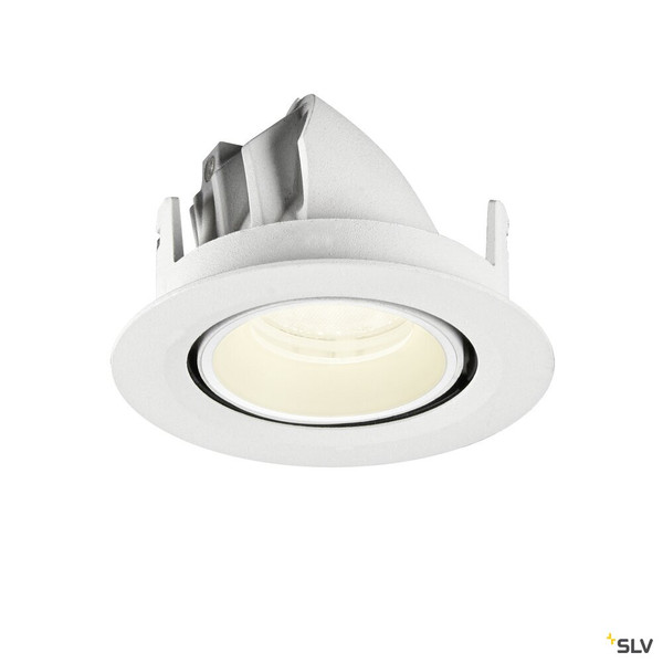 SLV 1010075 NUMINOS® GIMBLE XS, Deckeneinbauleuchte, 4000 K, 40°, IP20, rund, weiß