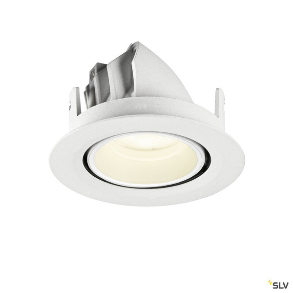 SLV 1010078 NUMINOS® GIMBLE XS, Deckeneinbauleuchte, 4000 K, 55°, IP20, rund, weiß