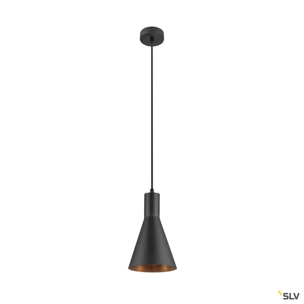 SLV 1010084 LALU® CONE 15, Leuchtenschirm, E27 Base, Mix&Match, H: 17 cm, schwarz / bronze