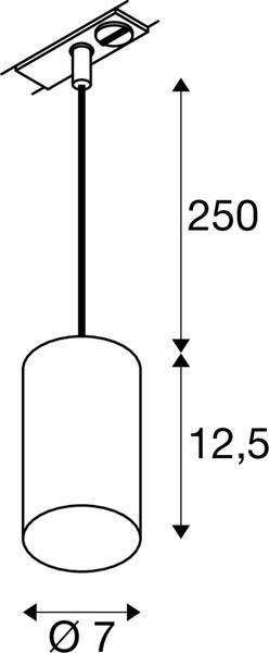 SLV 1010099 ASTO TUBE, 1~ Pendelleuchte, GU10, Pendellänge 250 cm, 1 x max. 10 W, schwarz