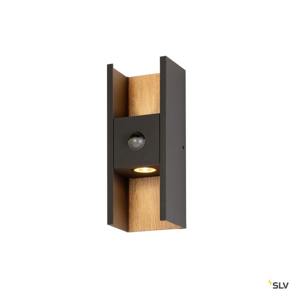 SLV 1010107 FLATT II, Wandaufbauleuchte, SENSOR, 2700 K, max. 10 W, anthrazit / braun