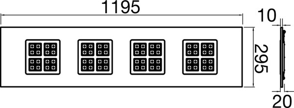 SLV 1010123 PAVANNO, 1200/300 45 830/840/850 WB WH UGR19