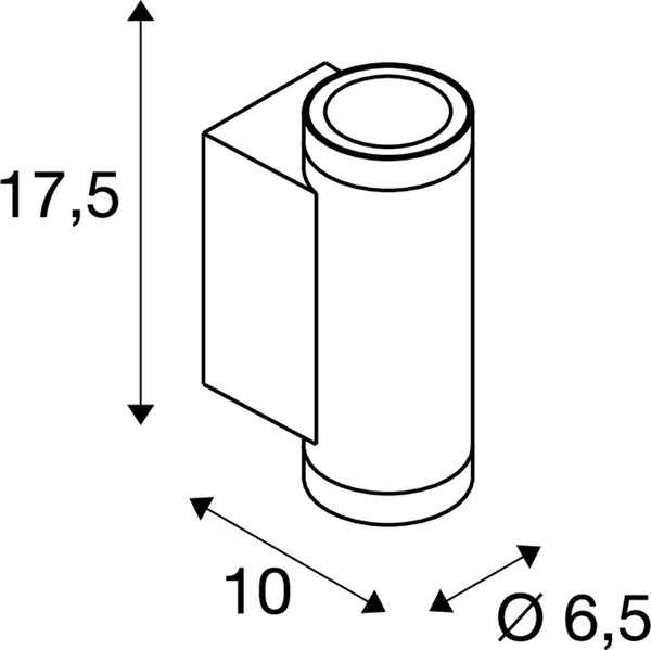 SLV 1010164 HELIA PRO S, Wandaufbauleuchte, up/down, DALI, P1, zylindrisch, 2700 K, 6 W, 24°, weiß