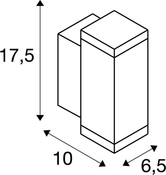 SLV 1010178 THEO PRO S, Wandaufbauleuchte, single, DALI, P1, rechteckig, 2700 K, 3 W, 24°, weiß
