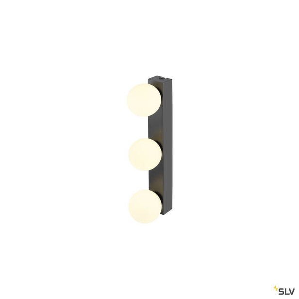 SLV 1010194 SUN Mirror, Wandaufbauleuchte, triple, 2700/3000/4000 K, TOUCH button, 18 W,  IP44, schwarz