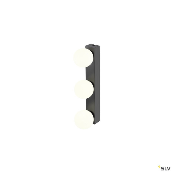 SLV 1010194 SUN Mirror, Wandaufbauleuchte, triple, 2700/3000/4000 K, TOUCH button, 18 W,  IP44, schwarz