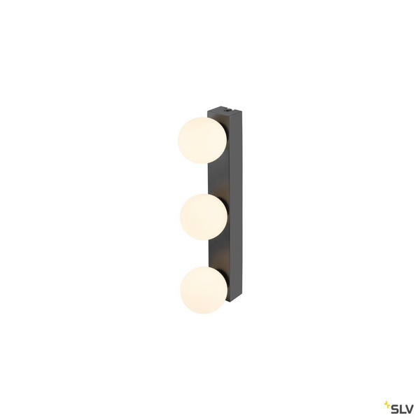 SLV 1010194 SUN Mirror, Wandaufbauleuchte, triple, 2700/3000/4000 K, TOUCH button, 18 W,  IP44, schwarz