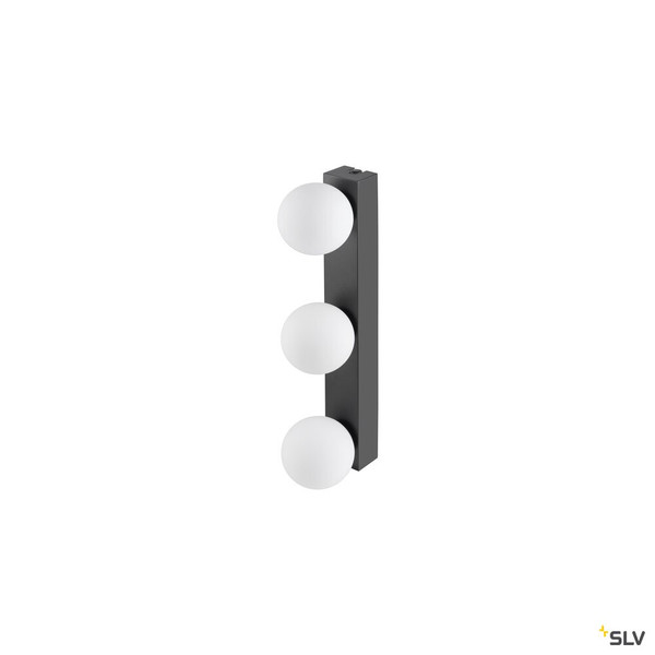 SLV 1010194 SUN Mirror, Wandaufbauleuchte, triple, 2700/3000/4000 K, TOUCH button, 18 W,  IP44, schwarz