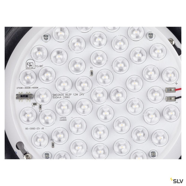 SLV 1010210 CYFT XL, Wand- und Deckenaufbauleuchte, 2700/3000/4000 K, 15 W, PHASE, 125°, IP65 schwarz / klar