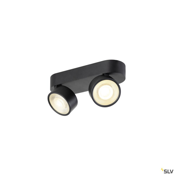 SLV 1010267 KALU 2.0, Wand- und Deckenaufbauleuchte, PHASE, 3000 K, 19 W, 36°, schwarz