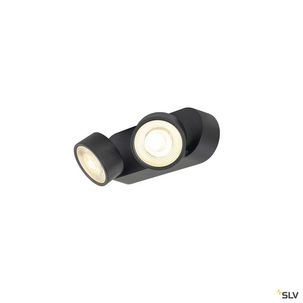 SLV 1010267 KALU 2.0, Wand- und Deckenaufbauleuchte, PHASE, 3000 K, 19 W, 36°, schwarz
