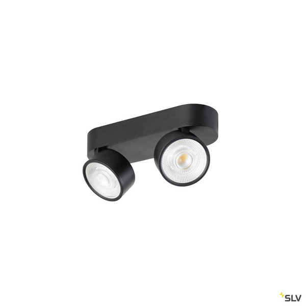 SLV 1010267 KALU 2.0, Wand- und Deckenaufbauleuchte, PHASE, 3000 K, 19 W, 36°, schwarz