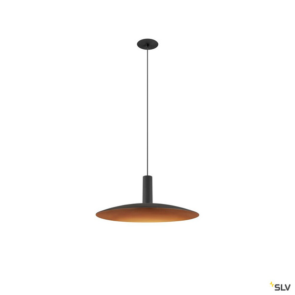 SLV 1010286 LALU®, Pendelleuchte, LED Base, Mix&Match, recessed canopy, Pendellänge 200 cm, 2700/3000K, 40°, PHASE, schwarz