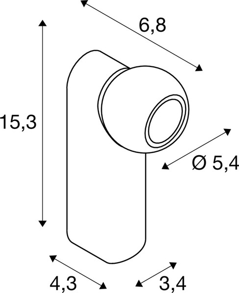 SLV 1010312 DYSKO, Wand- und Deckenaufbauleuchte, switch, single, PHASE, 2700K, 6.7 W, 36°, schwarz / gold