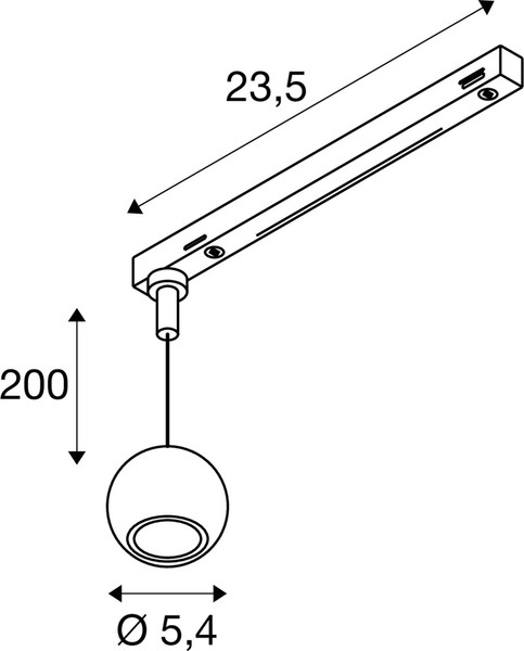 SLV 1010324 DYSKO, 1~ Pendelleuchte, PHASE, Pendellänge 200 cm, 2700K, 36°, schwarz / gold