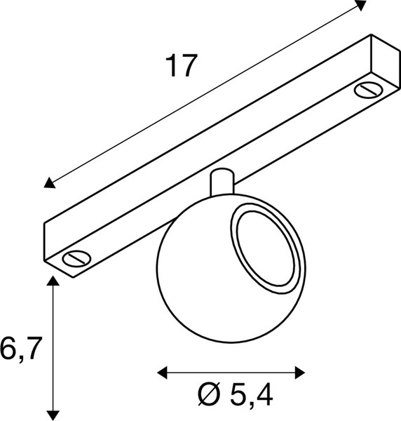 SLV 1010330 DYSKO, 48V Spot, DALI, standard surface mounted track, 2700K, 5.6 W, 36°, schwarz / gold