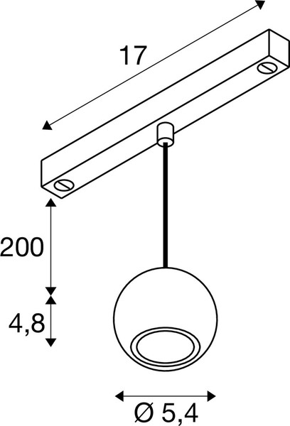 SLV 1010337 DYSKO, 48V Pendelleuchte, DALI, Pendellänge 200 cm, 2700K, 36°, DALI, weiß / schwarz