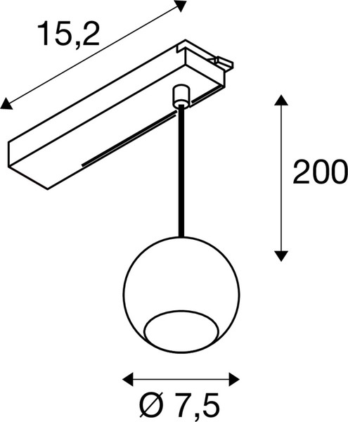 SLV 1010453 LIGHT EYE® 2.0, 1~ Pendelleuchte, Pendellänge 200 cm, 2700 K, 30°,, weiß / schwarz