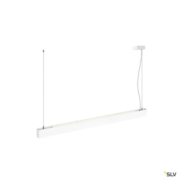 SLV 1010509 GLENOS® PRO, Pendelleuchte, 1,2m, DALI, UGR16, Pendellänge 210 cm, 3000K, 75°, weiß / schwarz