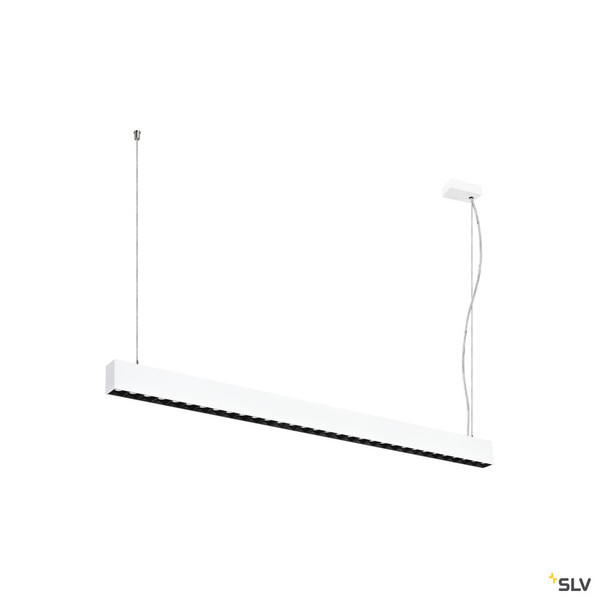 SLV 1010509 GLENOS® PRO, Pendelleuchte, 1,2m, DALI, UGR16, Pendellänge 210 cm, 3000K, 75°, weiß / schwarz