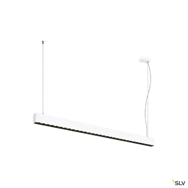 SLV 1010511 GLENOS® PRO, Pendelleuchte, 1,2m, DALI, UGR16, Pendellänge 210 cm, 4000K, 75°, weiß / schwarz