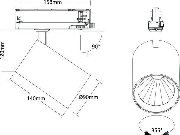 SLV 1010611 TRACKSPOT P, 3PH. 57 930 VWB ML BK