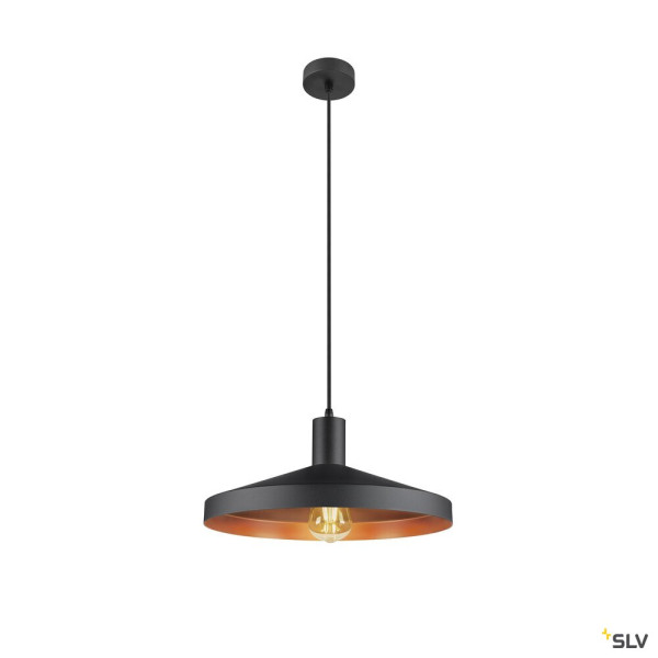 SLV 1010787 LALU® SET, Pendelleuchte, E27 Base, TETRA 36, Pendellänge 200 cm, 1 x max. 7.5 W, schwarz