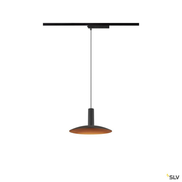 SLV 1010798 LALU® SET, 1~ Pendelleuchte, LED Base, ELYPSE 22, PHASE, Pendellänge 200 cm, 2700/3000K, 40°, schwarz