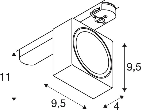 SLV 1010846 EURO CUBE 2 M, 3-Phasen Spot, rechteckig, 3000K, 14W, DALI 2, 40°, schwarz