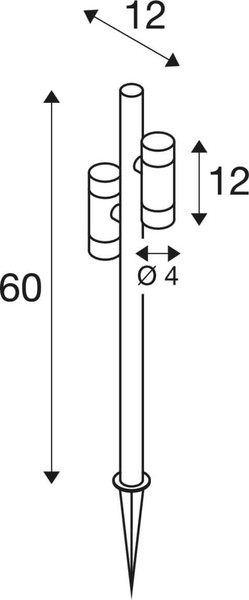 SLV 1011033 HELIA SLIM Pole, double, LED Outdoor Stehleuchte, IP65, 2200K, schwarz