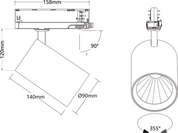 SLV 1011090 TRACKSPOT P, 3PH. 61 927 VWB ML BK SLVtec