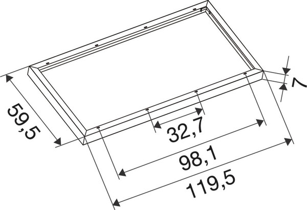 SLV 1011273 Surface Mounting Frame, 1200/600 BK SLVtec