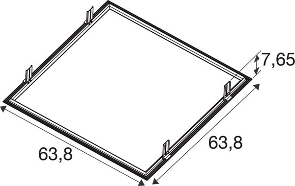 SLV 1011338 Recessed Mounting Frame, 600 BK SLVtec