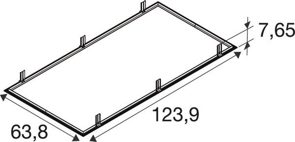 SLV 1011341 Recessed Mounting Frame, 1200/600 BK SLVtec