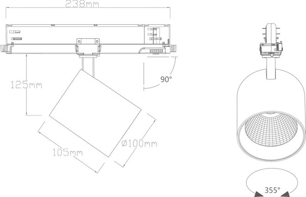 SLV 1011804 TRACKSPOT V 3PH, 53 930 NB ML BK DALI SLVtec