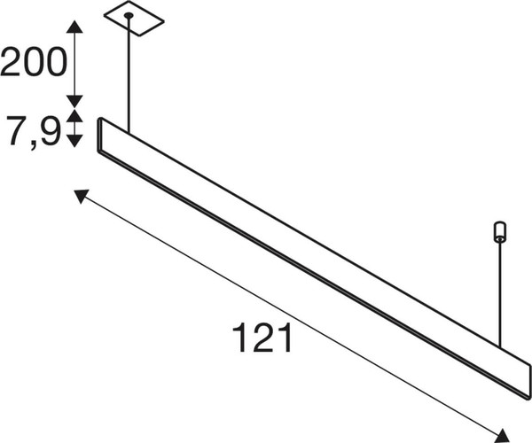 SLV 1011938 LINIUS 120, PD, Phase, Einbau, Pendelleuchte, 2700K, 34W, 90°, schwarz